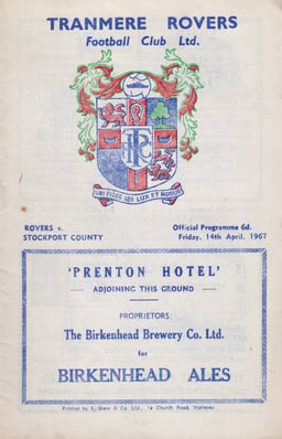 Tranmere Rovers v Stockport County Match Programme 1967-04-14